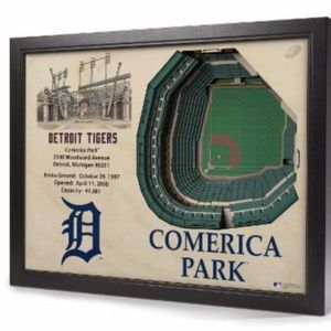 Stadium View 3-D Comerica Park wall hanging